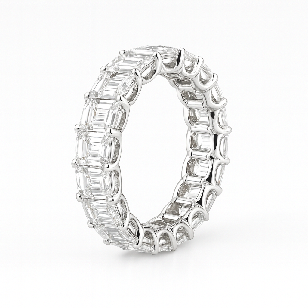 prism curve band | total 5.10ct natural | 18k white gold