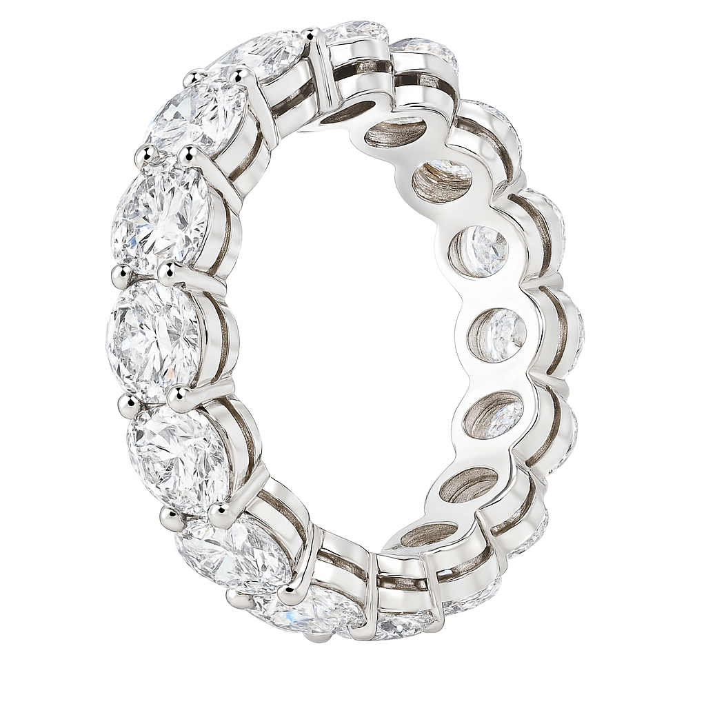 oval band |7.75ct natural | 18k white gold