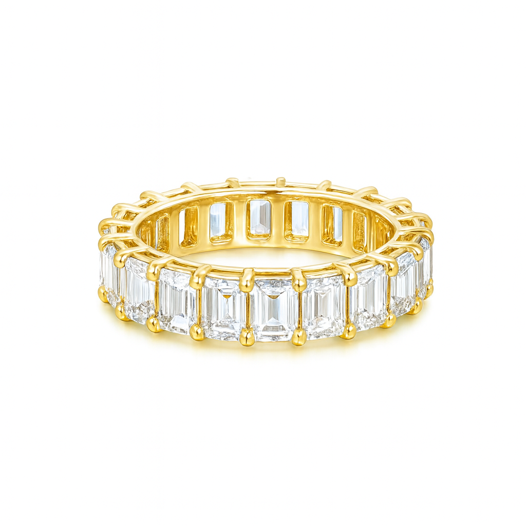 emerald aura band | total 4.22ct natural | 21 diamonds