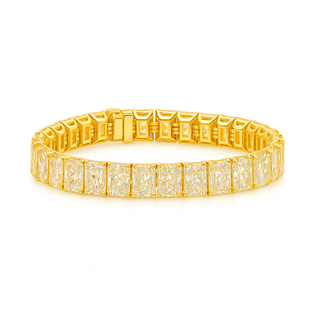 crystal embrace radiant bracelet | total 32.49ct natural | 14k white gold