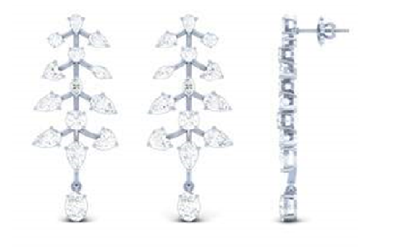 hanging oval 17.06ct 14k white gold