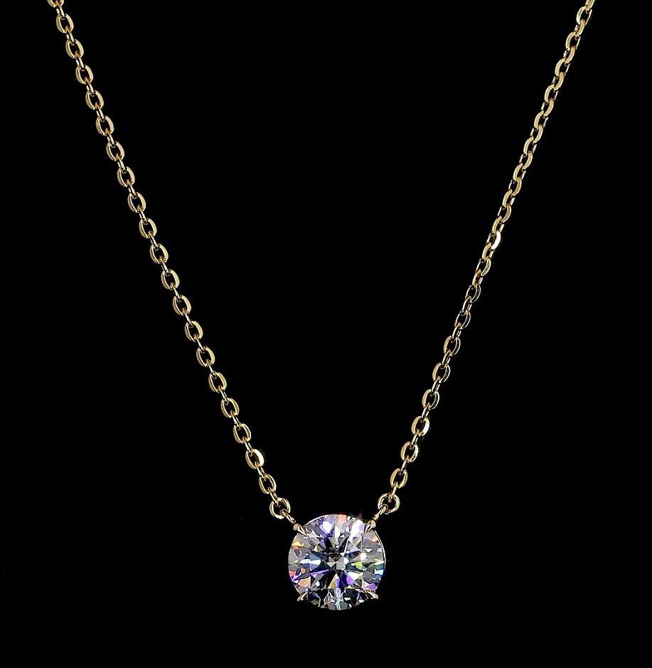 solitaire round 2.04ct 14k yellow gold