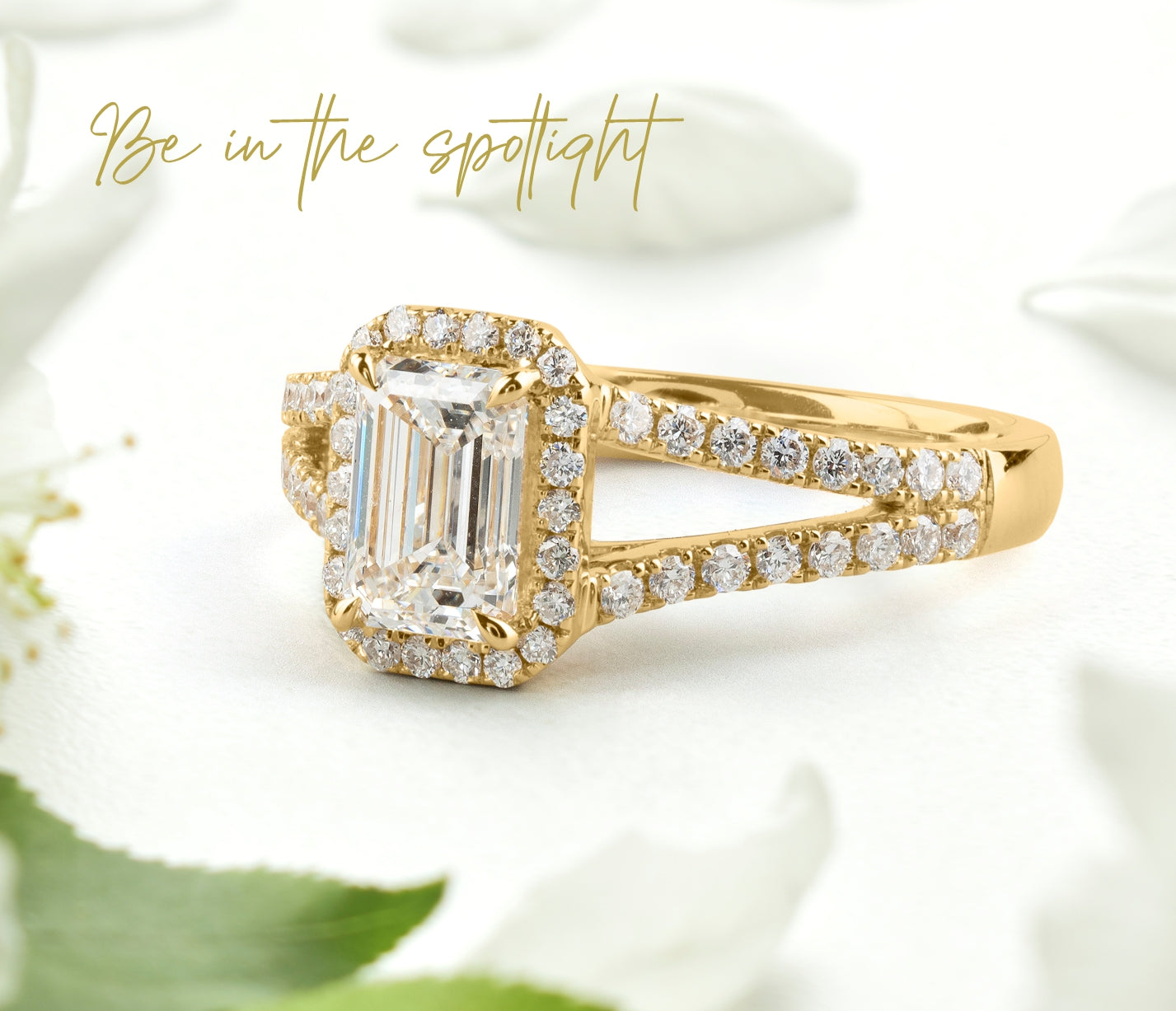 split shank emerald 2.06ct 14k yellow gold