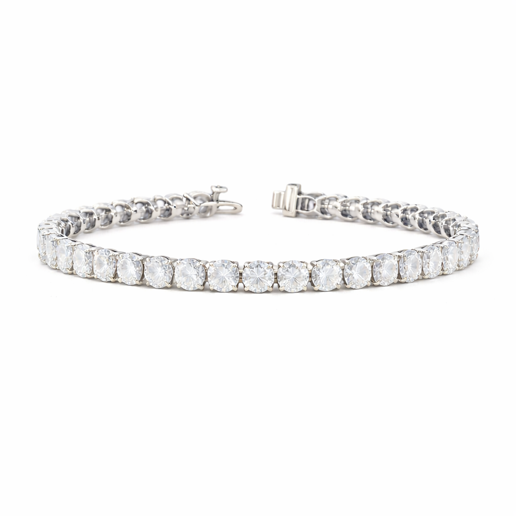 CRESSIDA | 21.25 Ct Round Diamond Tennis Bracelet in 14K White Gold