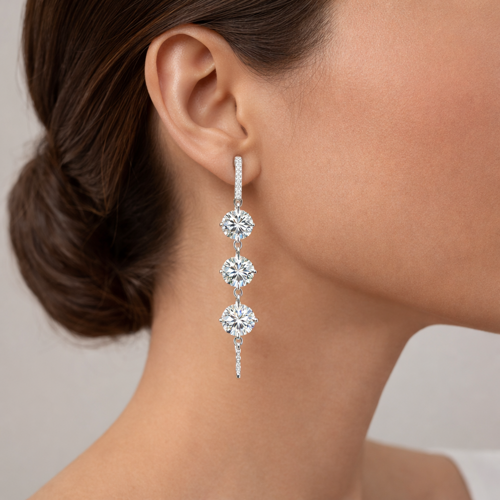 stylish diamond drop earrings in 14k gold earrings with lab grown diamond earrings and 18k gold diamond earrings shine