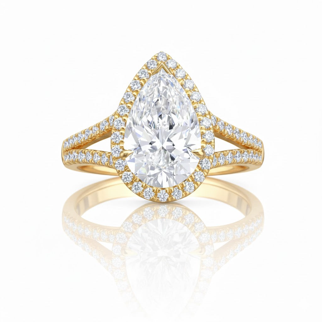 Pear Shape Natural Diamond Rings