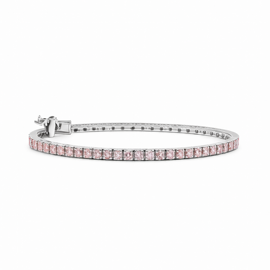 GLACIENNE | 1.55 Ct Round Diamond Tennis Bracelet in 14K White Gold