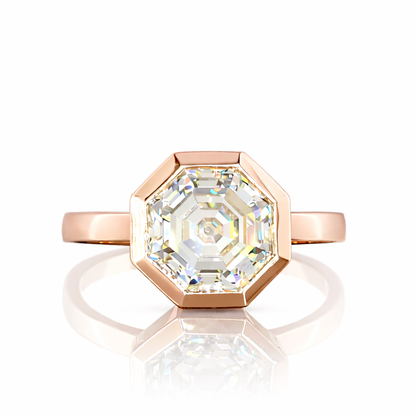 ASTRID | 3.33 Ct Octagon Diamond Solitaire Ring in 14K Yellow Gold - Lab Grown Diamond