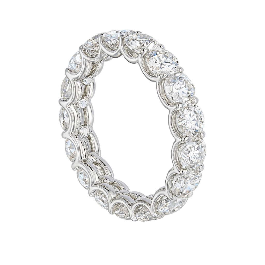 round natural band | total 8.40ct natural | 18k white gold