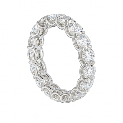 Round Natural Band | Total 8.40CT Natural | 18K White Gold