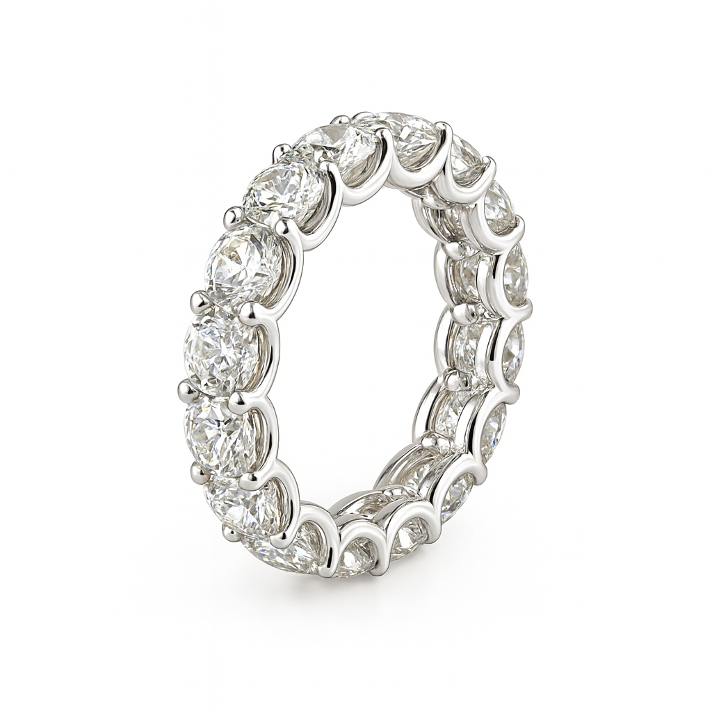 round natural band | total 8.40ct natural | 18k white gold