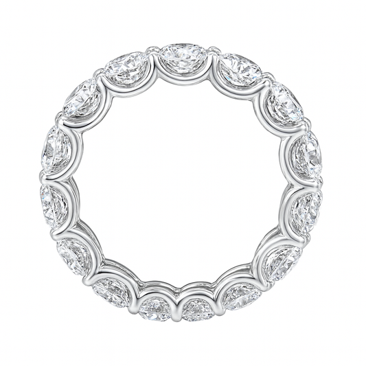 Round Natural Band | Total 8.40CT Natural | 18K White Gold