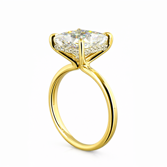 KENDRA | 5.23 Ct Princess Mixed-Shape Diamond Hidden Halo Ring in 14K White Gold