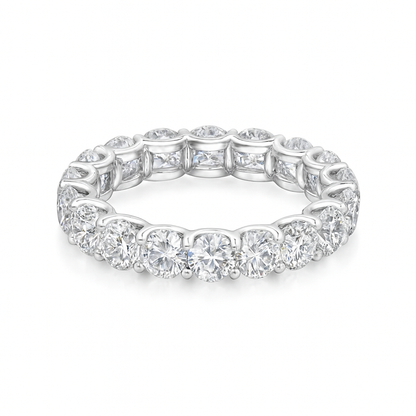 Round Natural Band | Total 8.40CT Natural | 18K White Gold