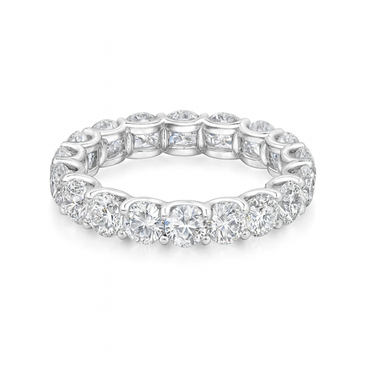 Round Natural Band | Total 8.40CT Natural | 18K White Gold