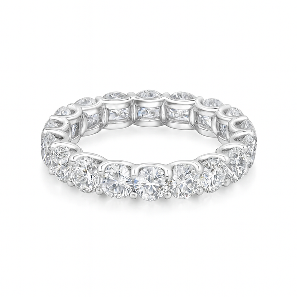 Round Natural Band | Total 8.40CT Natural | 18K White Gold