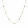 2.02 Cts 14K YELLOW GOLD Round Shape Station Necklace