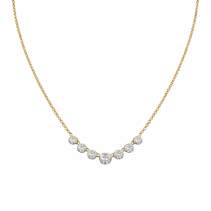 2.69 Cts Round Diamond Special Necklace in 14K Yellow Gold | Facets Gems