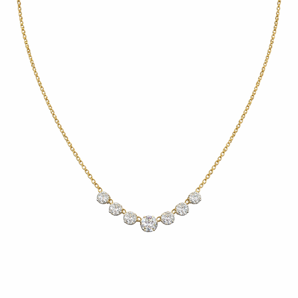 2.69 Cts 14K YELLOW GOLD Round Shape Special Necklace