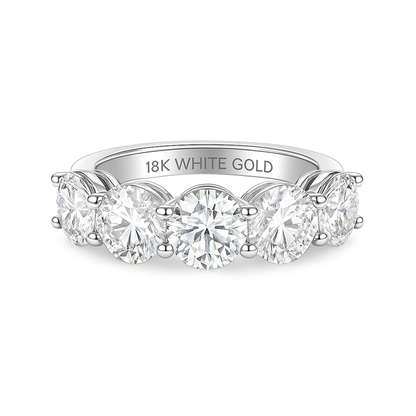 Clarity Row Band | Total 5.20CT Natural | 18K White Gold