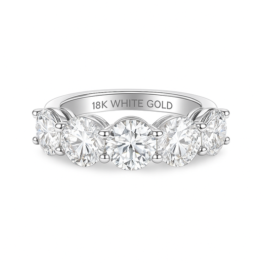 Clarity Row Band | Total 5.20CT Natural | 18K White Gold