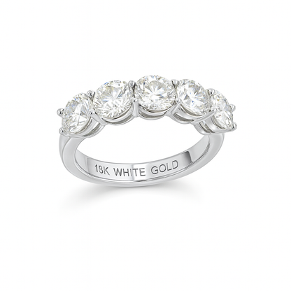Clarity Row Band | Total 5.20CT Natural | 18K White Gold