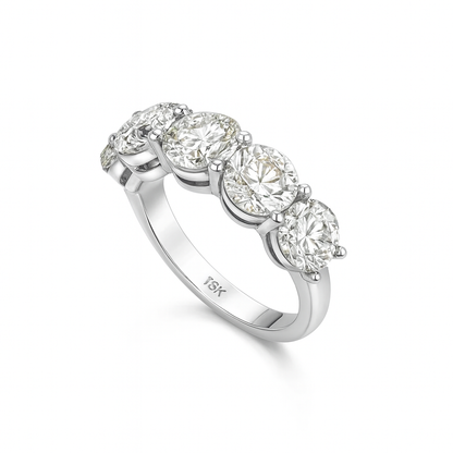 Clarity Row Band | Total 5.20CT Natural | 18K White Gold