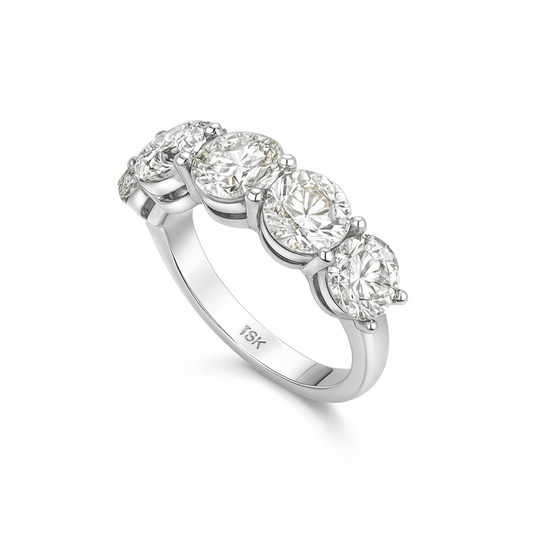 Clarity Row Band | Total 5.20CT Natural | 18K White Gold