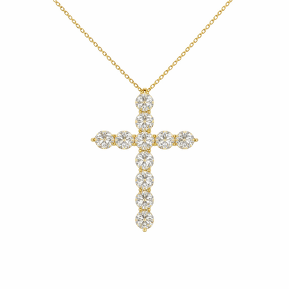 CELESTIA FAITH | 2.01 Ct Round Shape Cross Pendant in 14K WHITE- Lab Grown Diamonds