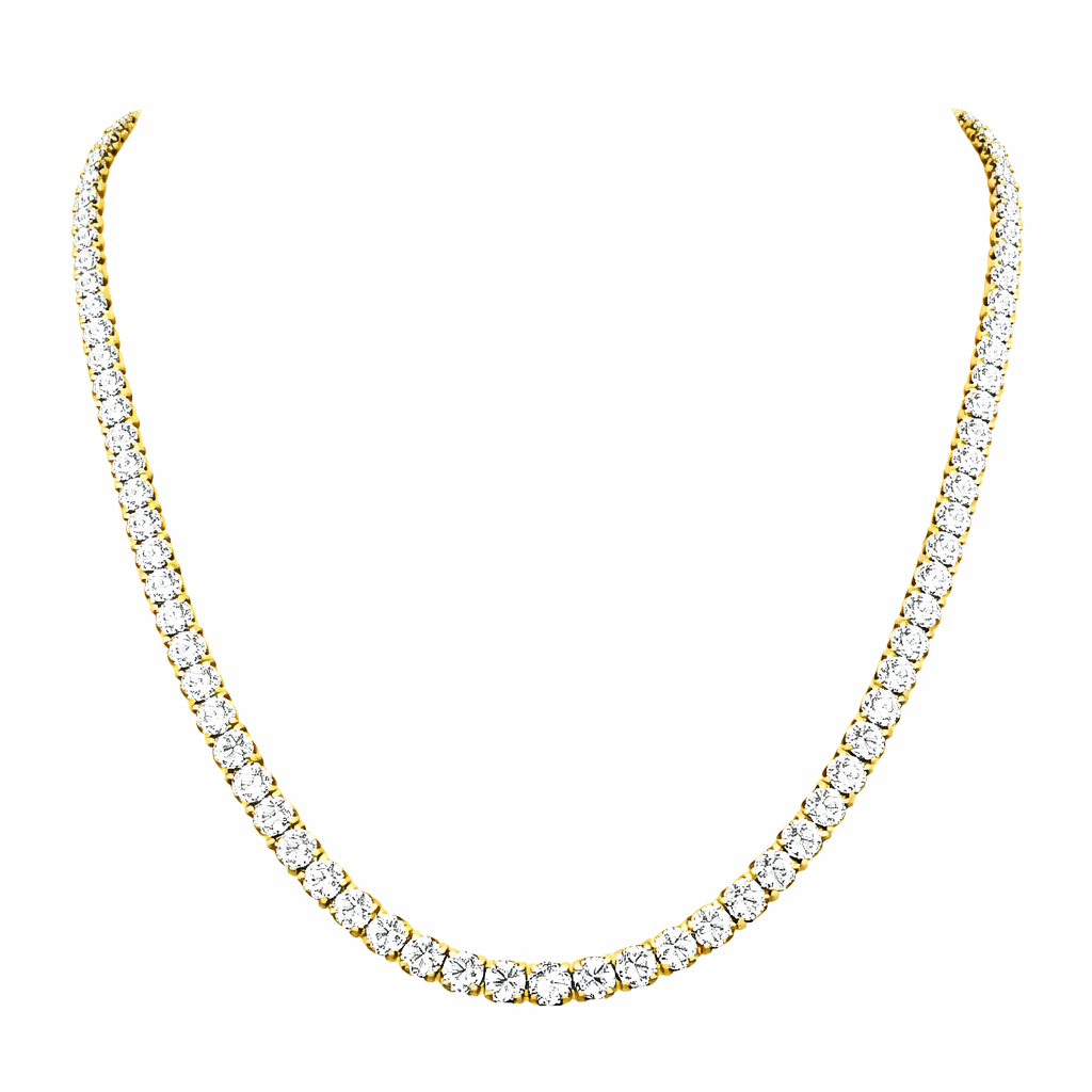 regalia | 17.12 ct round diamond tennis necklace in 14k white - lab grown diamonds