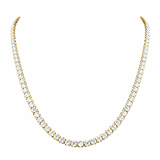 REGALIA | 17.12 Ct Round Diamond Tennis Necklace in 14K White - Lab Grown Diamonds