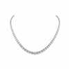 24.68 Cts 14K WHITE GOLD Round Shape Riviera Necklace