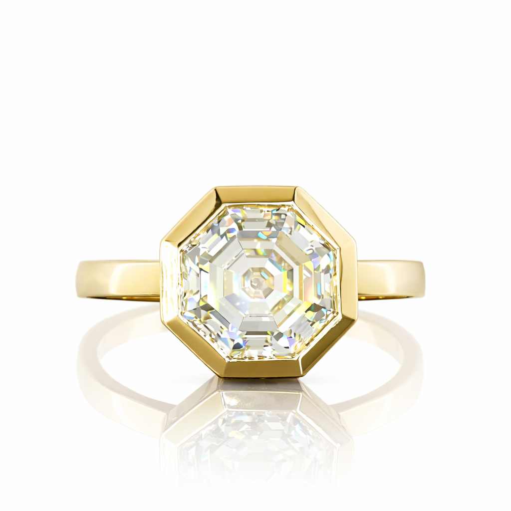 astrid | 3.33 ct octagon diamond solitaire ring in 14k yellow gold - lab grown diamond