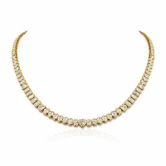 NEXUS | 8 Ct MixedShape Diamond Tennis Necklace in 14K Yellow - Lab Grown Diamond