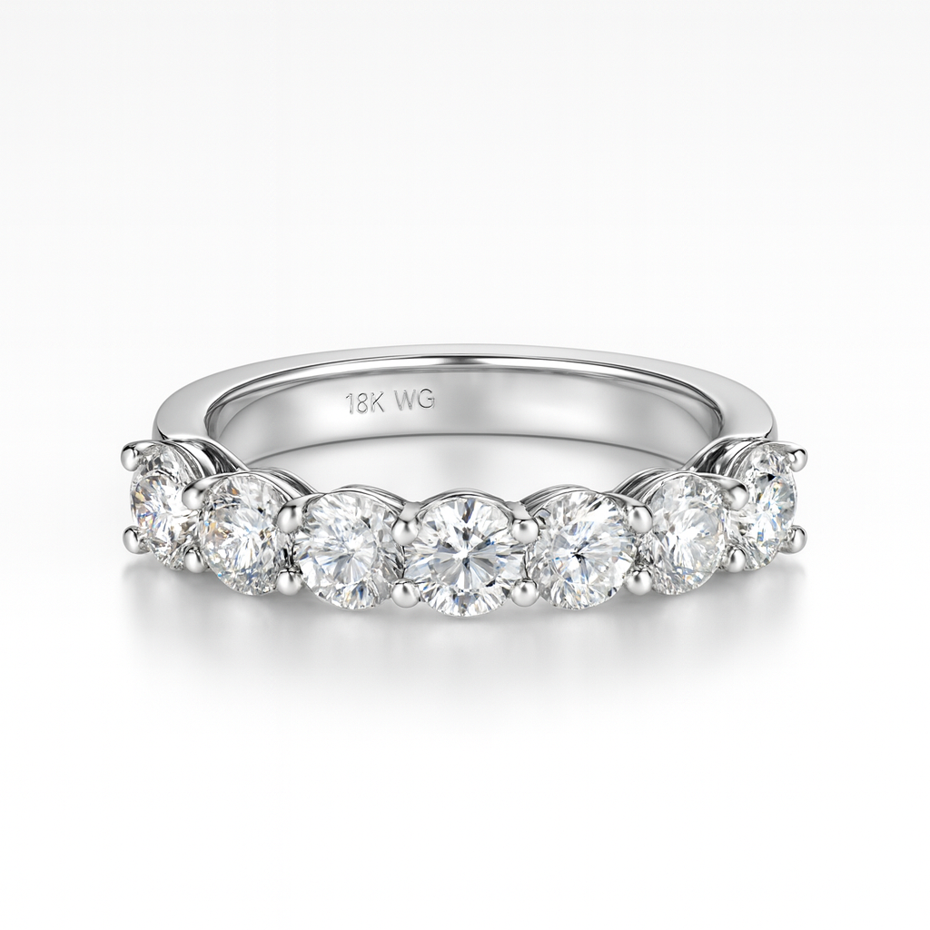 stellar edge band | total 2.56ct natural | 18k white gold