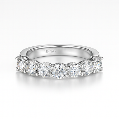 Stellar Edge Band | Total 2.56CT Natural | 18K White Gold