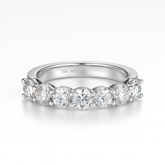 Stellar Edge Band | Total 2.56CT Natural | 18K White Gold