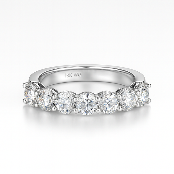 Stellar Edge Band | Total 2.56CT Natural | 18K White Gold