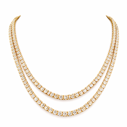 GRANDEUR | 41.25 Ct Round Diamond Tennis Necklace in 14K White - Lab Grown Diamond
