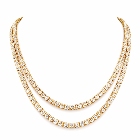 GRANDEUR | 41.25 Ct Round Diamond Tennis Necklace in 14K White - Lab Grown Diamond