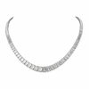 47.16 Cts 14K WHITE GOLD Emerald Shape Riviera Necklace