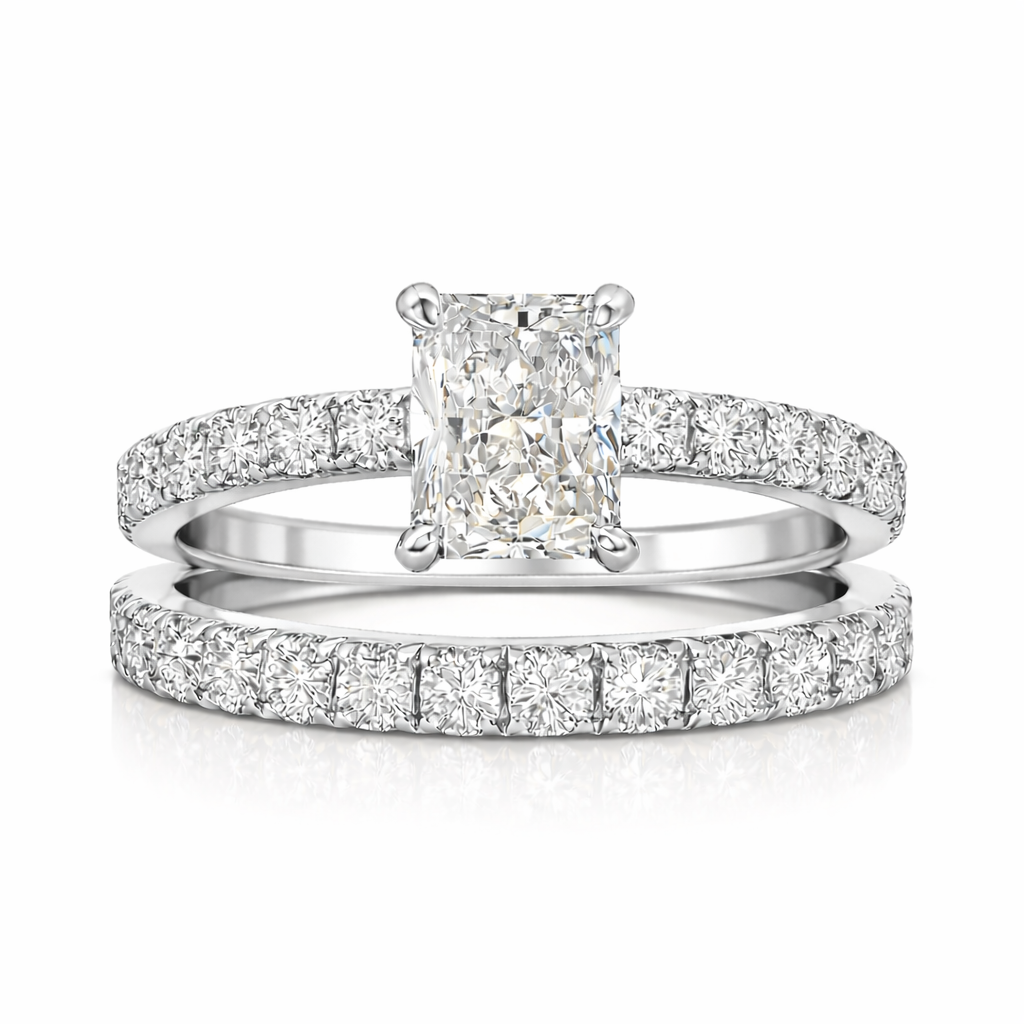 icon |  7.15 carat radiant cut engagement ring in 14k gold - lab grown diamond