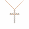 CELESTIA FAITH | 2.01 Ct Round Shape Cross Pendant in 14K WHITE- Lab Grown Diamonds