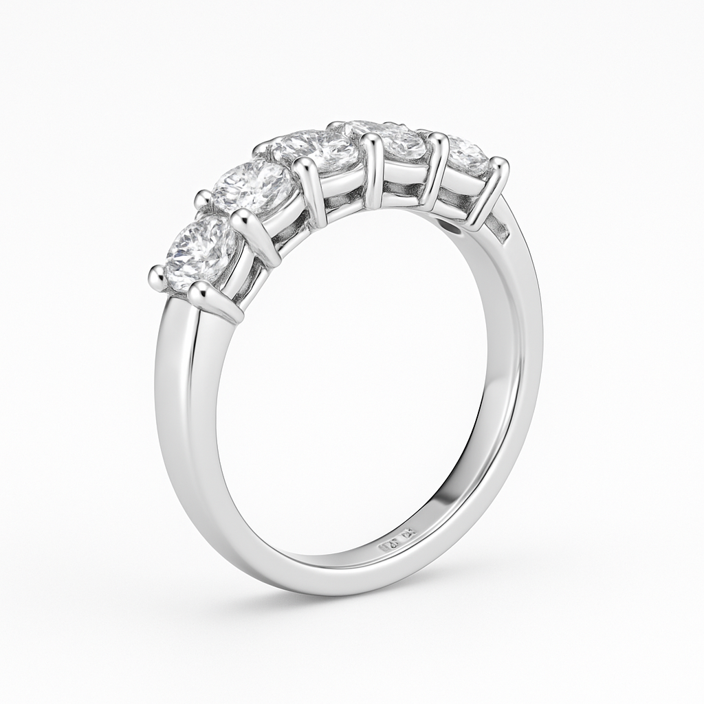 velvet beam band | total 1.32ct natural | 18k white gold