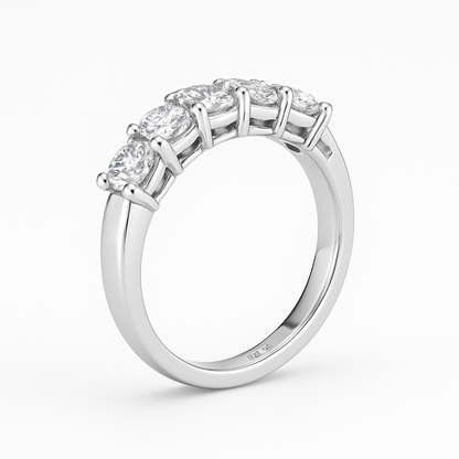 Velvet Beam Band | Total 1.32CT Natural | 18K White Gold