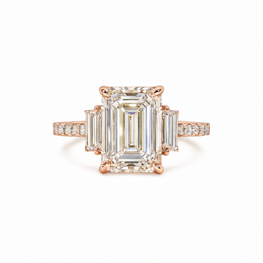 APEX | 3.38 ct Emerald Diamond Hidden Halo Ring in Platinum