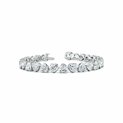 HEART | 14.36 Ct Heart Shape Tennis Bracelet in 14K Yellow - Lab Grown Diamond