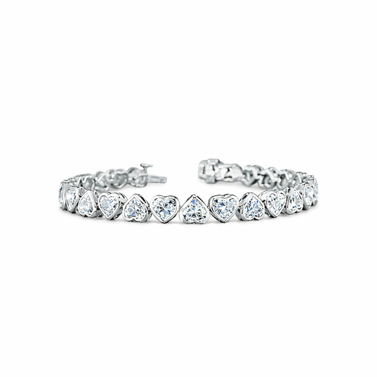 HEART | 14.36 Ct Heart Shape Tennis Bracelet in 14K Yellow - Lab Grown Diamond