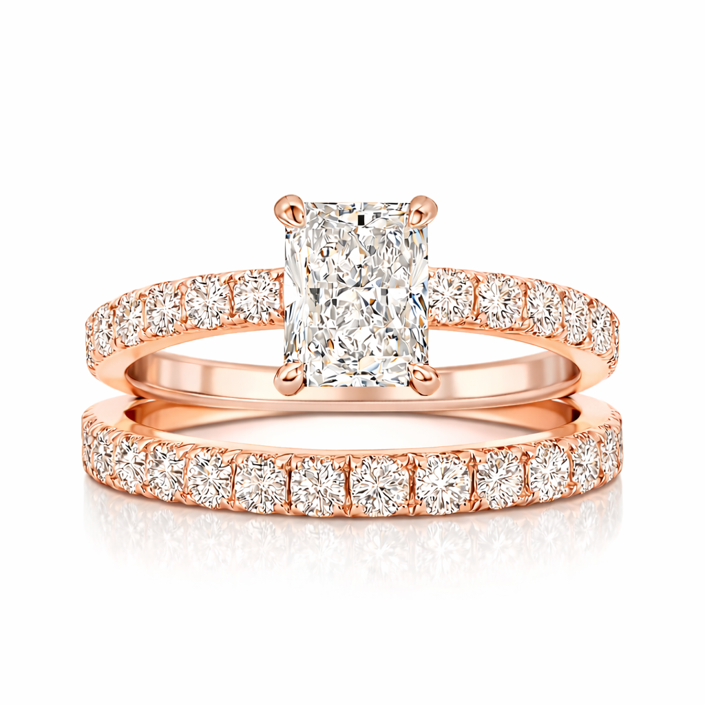 icon |  7.15 carat radiant cut engagement ring in 14k gold - lab grown diamond