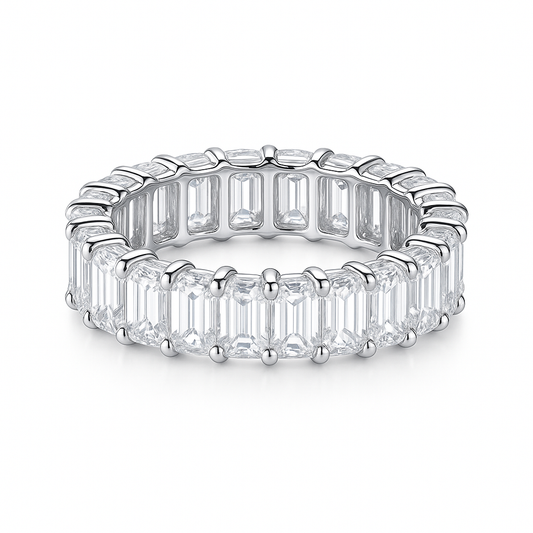 Prism Curve Band | Total 5.10CT Natural | 18K White Gold